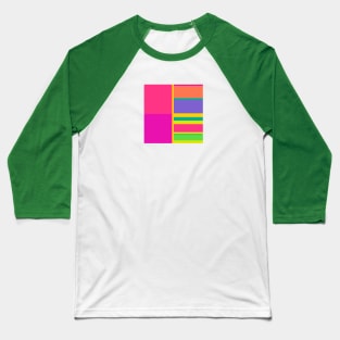 It's hip to be square. . . in neon color block pattern - neon pink,neon yellow, neon green Baseball T-Shirt